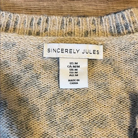 Sincerely Jules Leopard Print Cardigan - Black and Tan - Picture 3 of 5